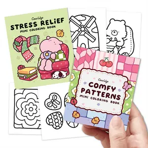 Coco Wyo Mini Coloring Book Set of 2 (3 x 3.5 in) – Stress Relief, Comfy Patterns