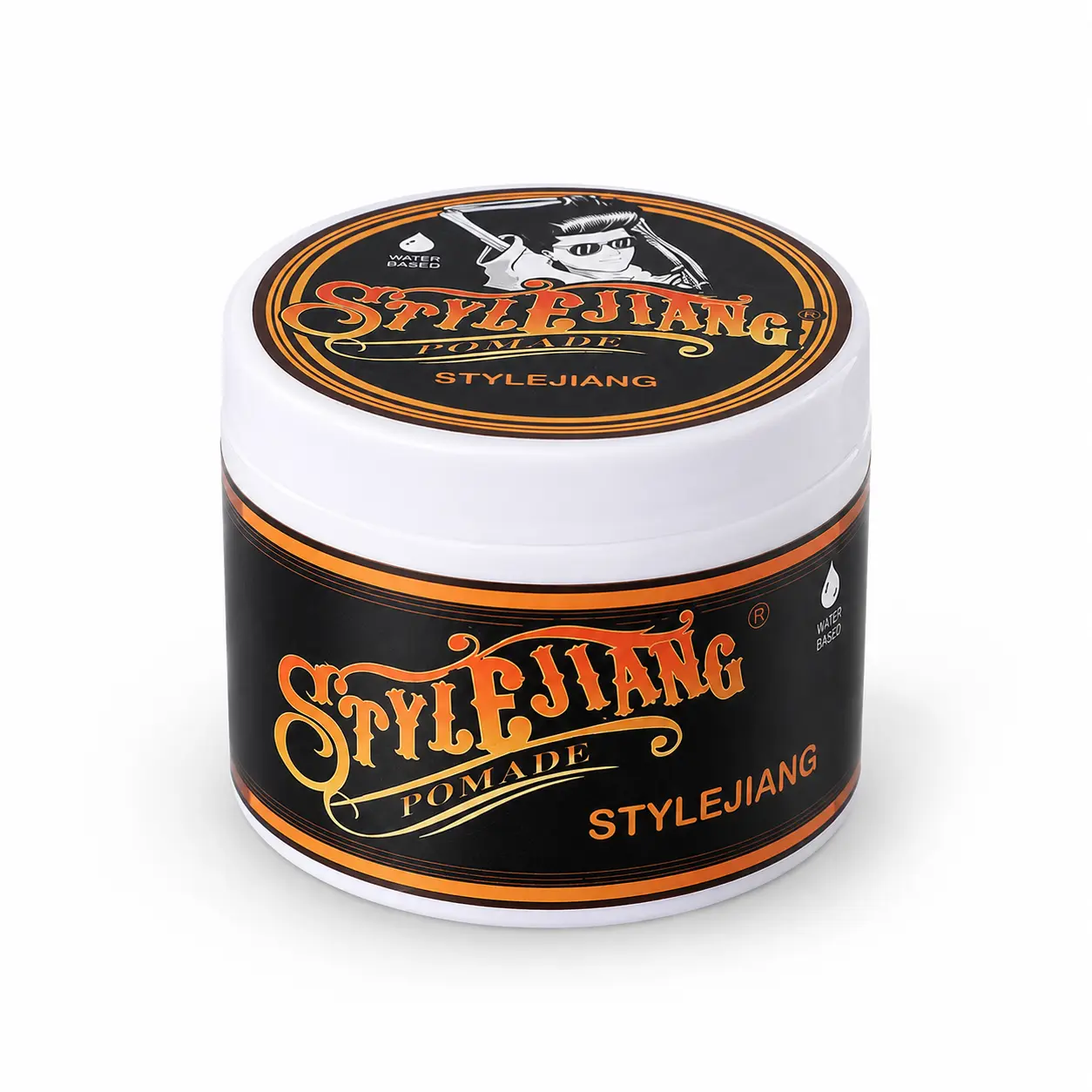 STYLEJIANG Strong Hold Pomade for Men, 4 oz, Water-Based, Medium Shine, Flake-Free, Easy to Wash Out, for Curly, Thick & Coarse Hair, Fresh Scent