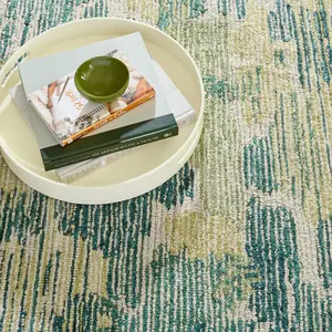Ladycross Green Hand Hooked Wool Rug 10x14