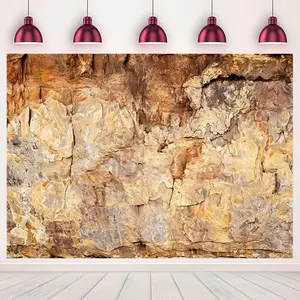 Natural Rock Cave Portrait Photo Backdrop Rustic Stone Texture Theme Photography Background Nature Outdoor Exploration Themed Events Party Banner Decoration Polyester