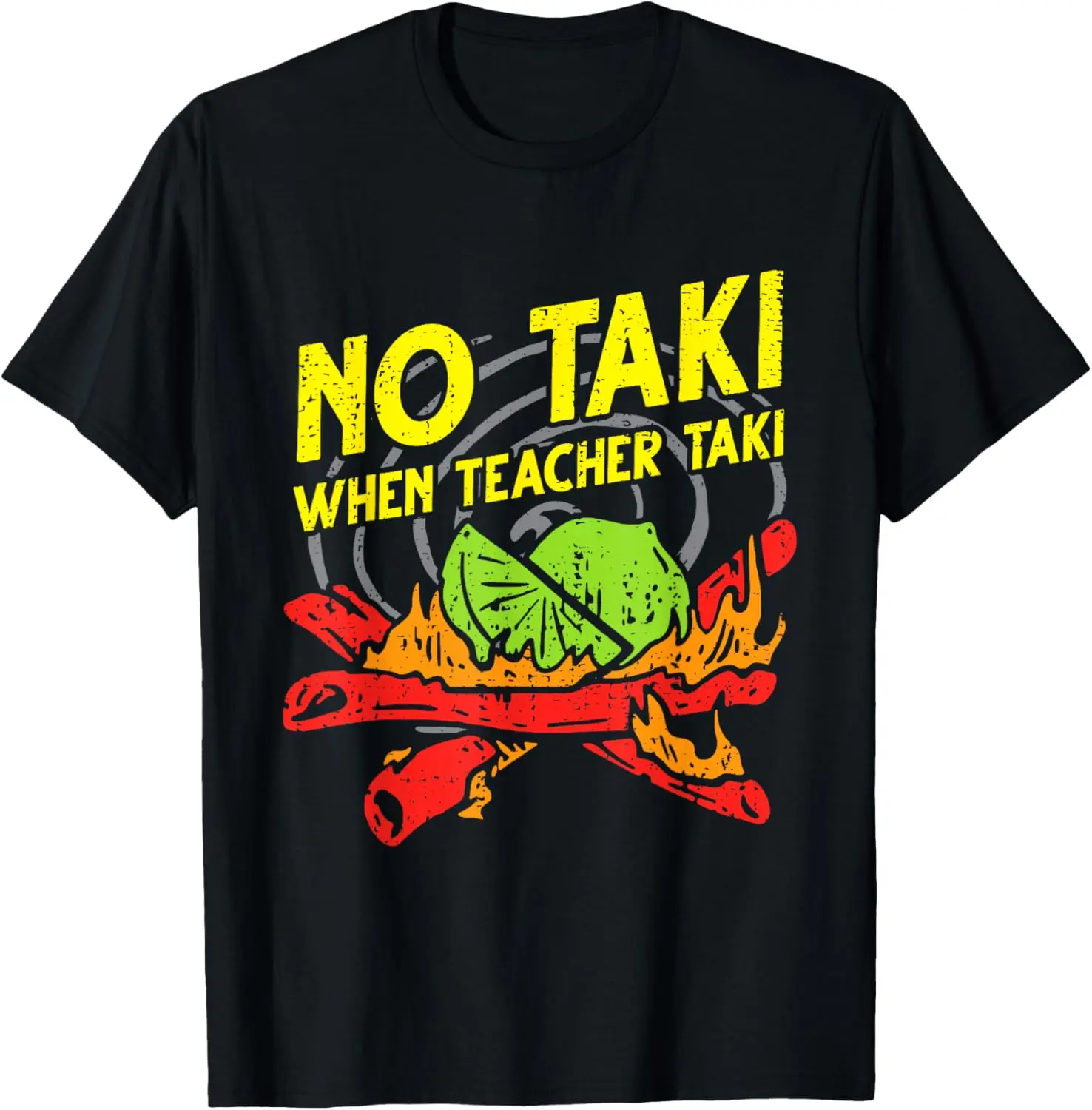 Casual Graphic T-Shirt for Teachers, Unisex 100% Cotton No Taki When Teacher Taki Funny Everyday Short Sleeve Round Neck Top, Shortsleeve, Tops, Vintage, Women, Graphic Print