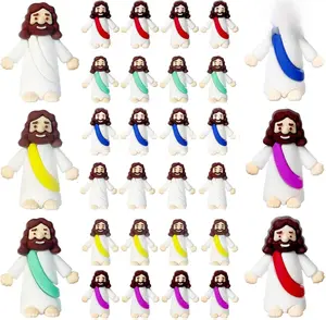 30Pcs Little Jesus Figures, Set of 30pcs Action Figures Mini Jesus Figurines in Bulk, Tiny Jesus Figures to Hide and Seek Religious Gifts for Easter Egg Stuffers Fillers