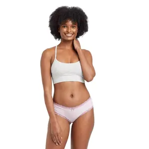Women's Cotton Ribbed Hipster Underwear - Auden™ Size M Breathable Comfort