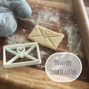 Envelope Cookie Cutter with Heart – Love Letter Cookie Cutter – Valentine’s Day Cookie – Bridal Shower Favor – Wedding Cookie Stamp