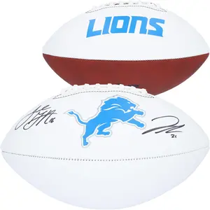 Jared Goff & Jahmyr Gibbs Detroit Lions Dual-Signed Franklin White Panel Football - Fanatics Authentic Certified