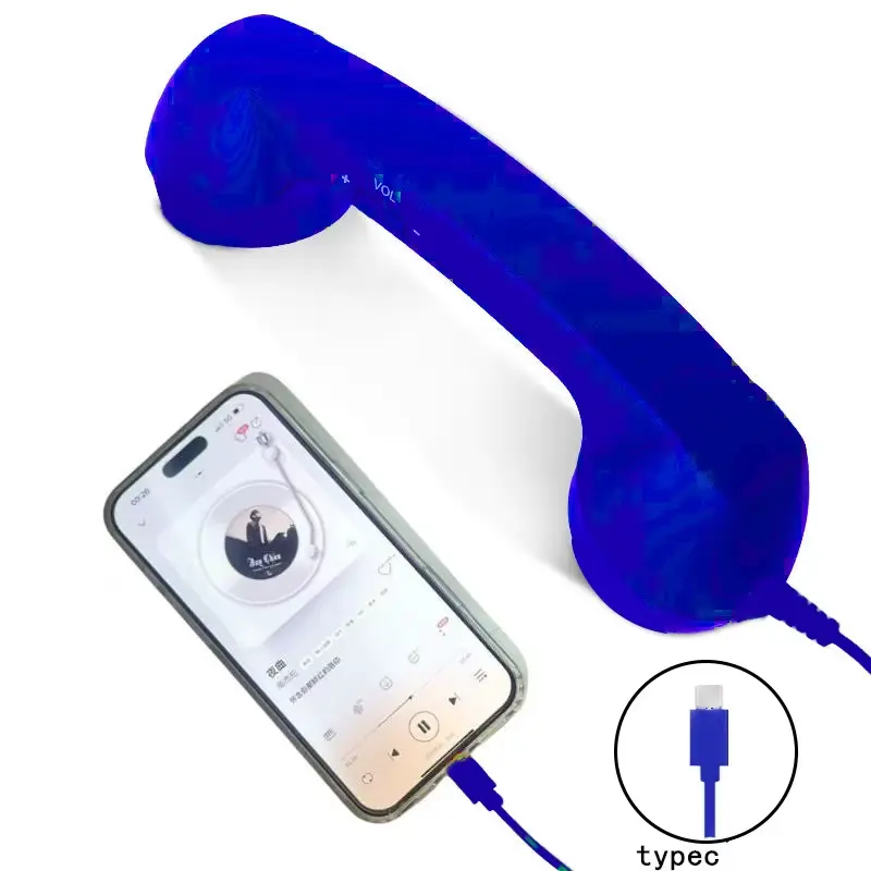 Type-C Wired Headphones Retro Phone Handset Microphone for Android Plug&Play Wired Headset for Voice Chat Live Streaming Sound LZQLY