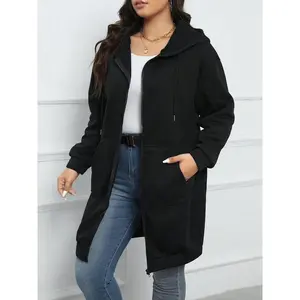 A women's solid color trench coat, loose and versatile casual jacket