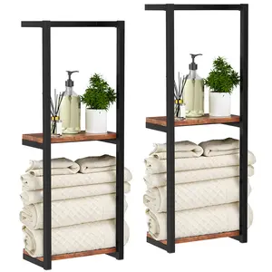1Packs/2Packs 2 Layer Towel Storage Rack, Wall HangingTowel Storage Rack,Home Decor Rack, Space SavingOrganizer For Home Rooms, Bathrooms, Bedrooms