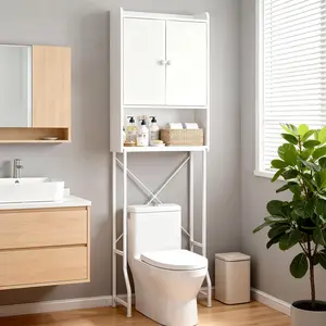 3-Tier Over Toilet Storage Cabinet with Shelves, Bathroom Space Saver Organizer