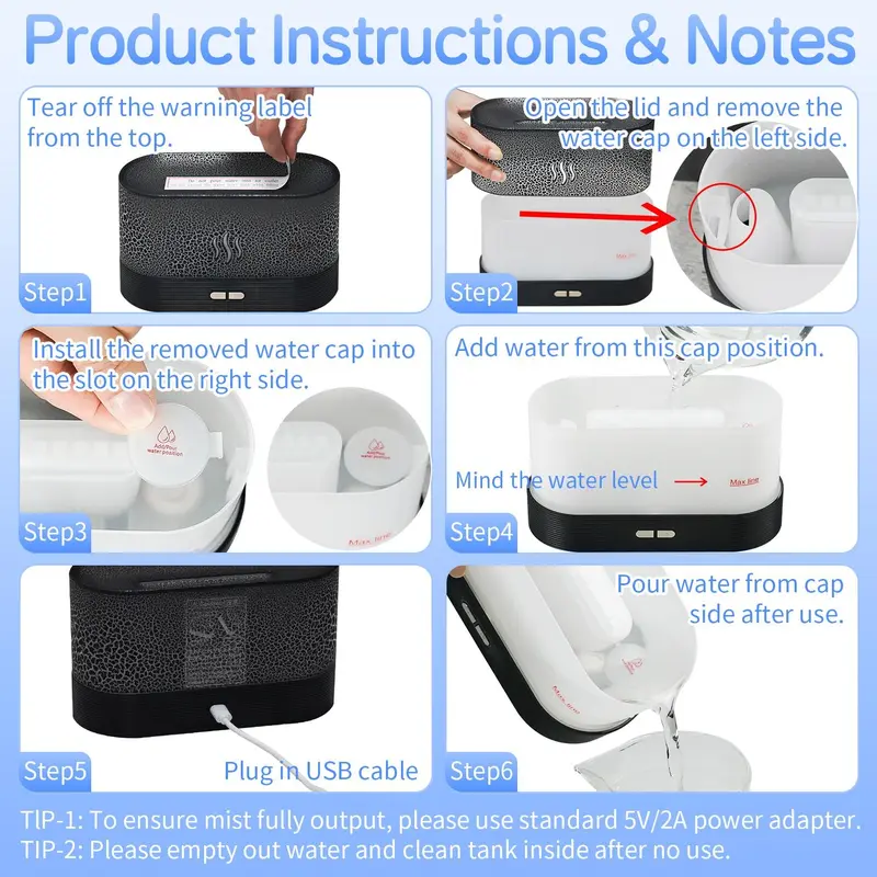 Portable Colorful Night Light Humidifier, USB Powered Mist Maker with Anti-dry Function, Desktop Small Aroma Diffuser Air Humidifier For Bedroom Home Office 8