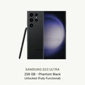 Refurbished Samsung Galaxy S23 Ultra 5G 256GB Phantom Black Unlocked Smartphone with Touch Screen & Charging Cable