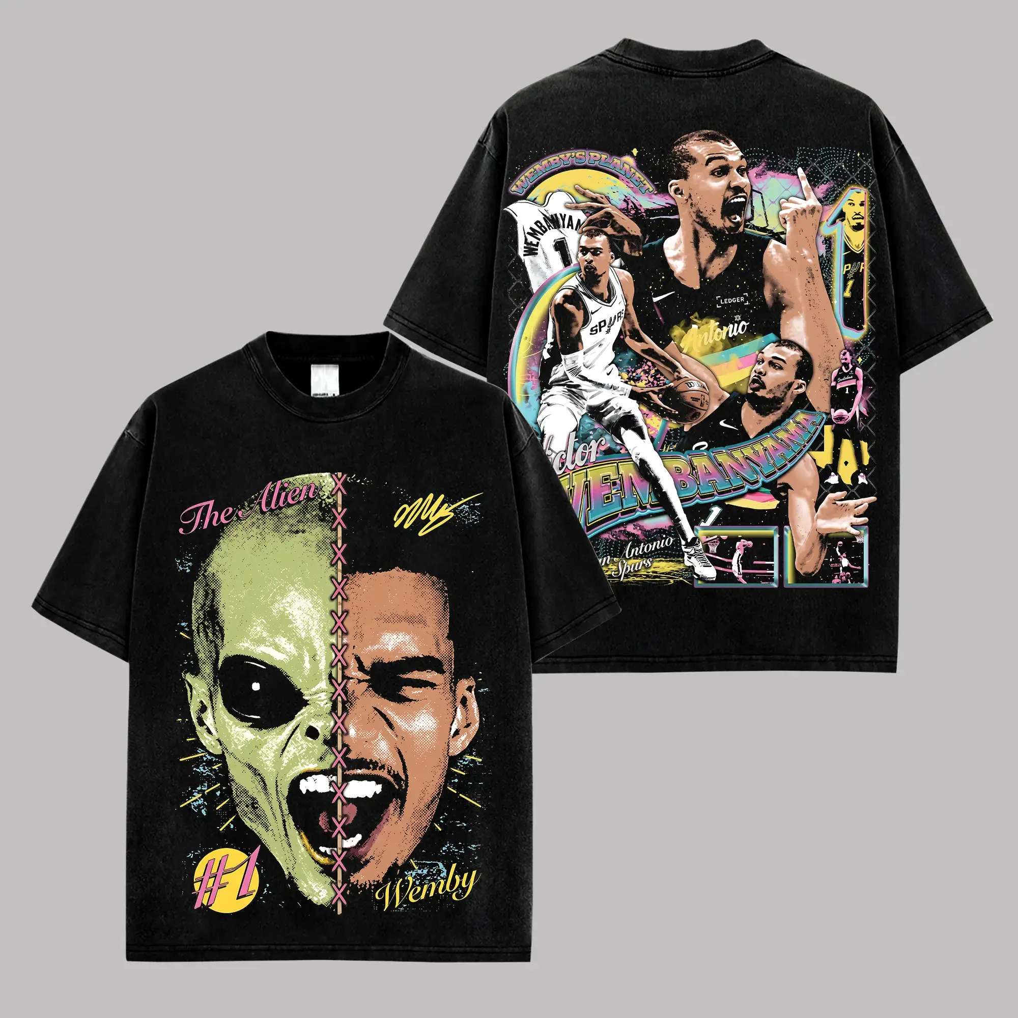 [100% Cotton] Victor Wembanyama - VW1 Premium Cotton T-Shirt, Vintage Spurs Nation Graphic Tee, San Antonio Basketball Fans Hoops Streetwear Shirt, Victor Wembanyama Fan Merch, Unisex Oversized Sports Gift Tee