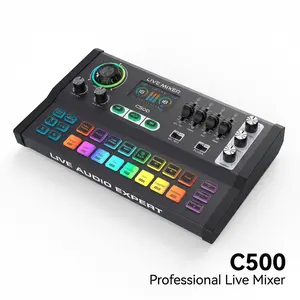 C500 Pro professional cardioid microphone, precise control of three high/mid/low frequency bands; AI smart singing mode / one-click original voice removal; 48V capacitor microphone connection; recording rack-level audio quality; comprehensive control.