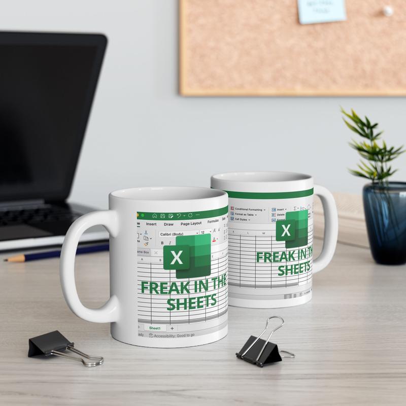 Excel Spreadsheet Humor Mug | 'Ctrl+Z the Freaking Sheets' Ceramic Mug