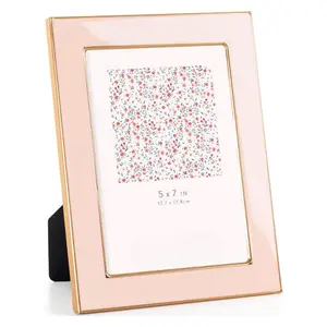 Metal Photo Frame – Durable & Lightweight Decorative Frame for 4×6, 5×7 & 8×10 Photos, Pink / White, Easy to Clean, Space-Saving, Rustproof & Waterproof