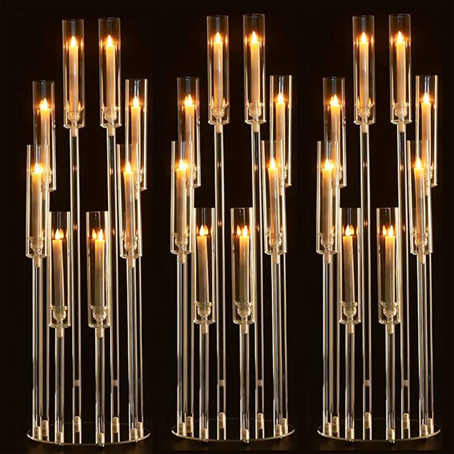 Large Candelabra Wedding Centerpiece, Floor-Standing Candle Holder Stand, 8-Arm Transparent Candlestick, Candle Holder Centerpieces, Event and Decoration, Home Decor, Home Accessories, Candle Stands, Candlestick Holders, Decoration Items