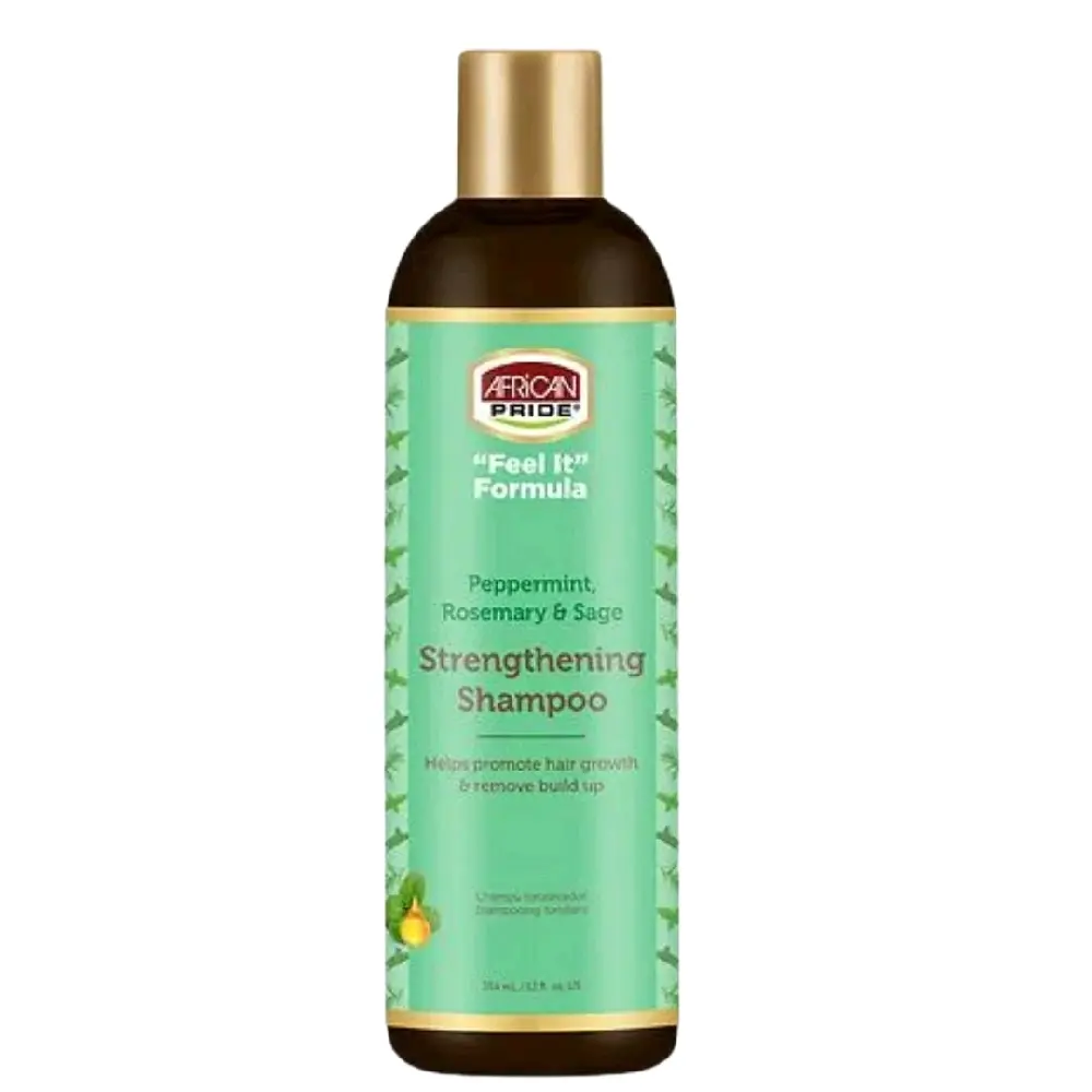 African Pride Feel It Formula Shampoo 12.0 fl oz - Rosemary & Rosemary Strengthening Formula for Hair Growth and Buildup Reduction