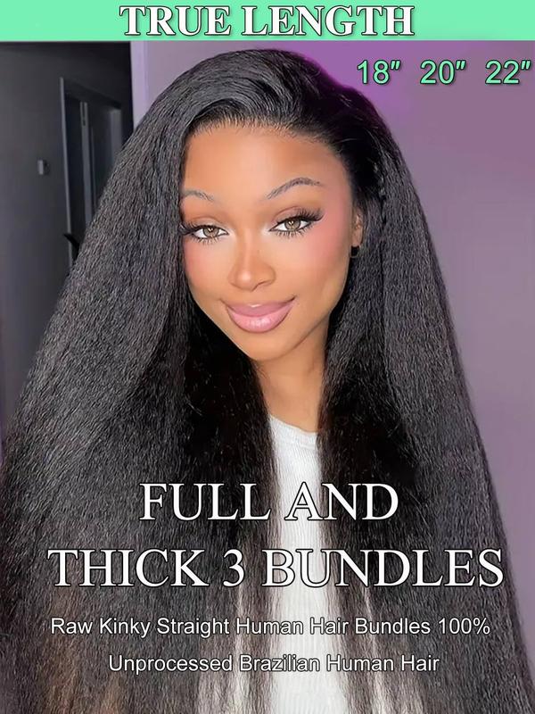 Lemoda Raw Kinky Straight Human Hair Bundles 100% Unprocessed Brazilian Human Hair Full and Thick 3 Bundles 16A Double Weft Yaki Straight Bundles Human Hair Natural Color Lemoda Raw Kinky Straight Human Hair Bundles 100% Unprocessed Brazilian Human Hair Full and Thick 3 Bundles 16A Double Weft Yaki Straight Bundles Human Hair Natural Color