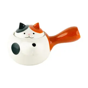 DECOLE Japanese Cat Teapot Single Handle 175x138x98mm Cute Tea Brewing Pot