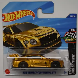 Bentley Continental GT3 2018 Gold 2025 Hot Wheels Race Day Short Card Collectible