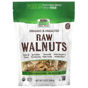 NOW Foods Real Food, Organic Raw Walnuts, Unsalted, 12 oz (340 g) NOW Foods Real Food, Organic Raw Walnuts, Unsalted, 12 oz (340 g)