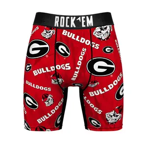 NCAA Georgia Bulldogs, UGA - Logo All Over Rock 'Em Boxer Briefs