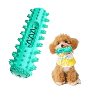 Dog Chew Toy with Squeaker, Soft Teething Toy for Dental Cleaning and Gum Massage, Durable Food Grade Material, Interactive Treat Dispensing Toy for Small Medium Large Dogs Indoor Outdoor Play