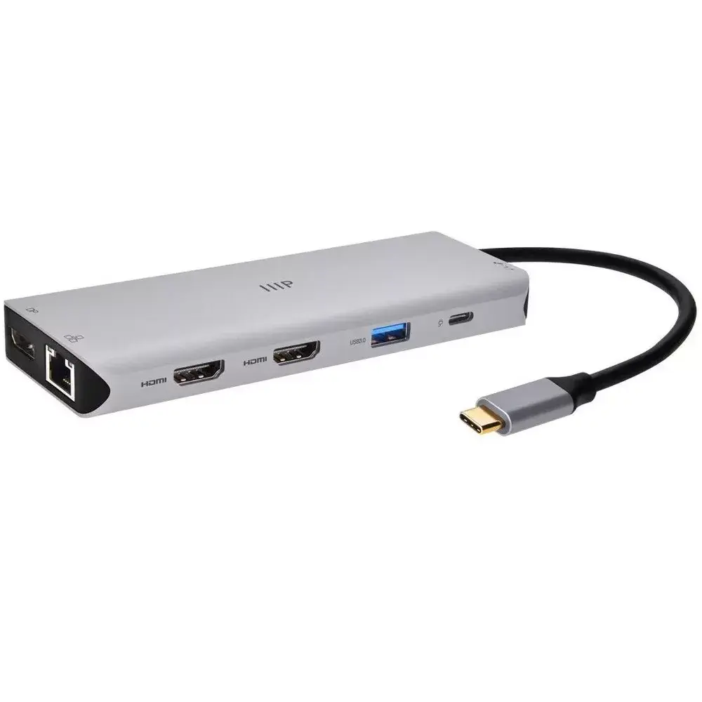 Monoprice 13-in-1 Dual-HDMI + DisplayPort Multi-Stream Transport (MST) Triple Monitor Docking Station