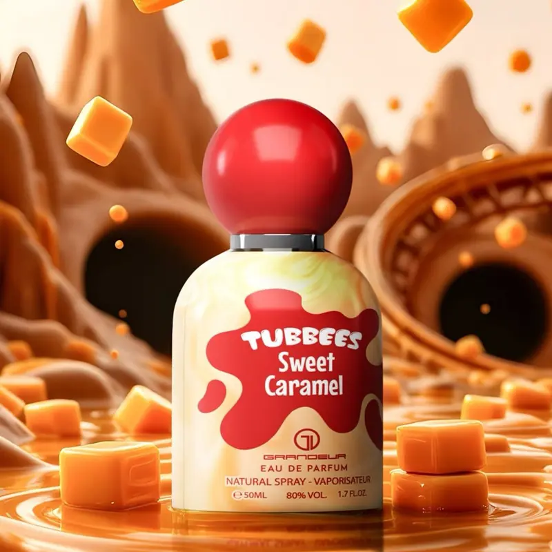 Grandeur Tubbees Sweet Caramel Eau De Parfum, Unisex Children's Fragrance with Vanilla Base, Vanilla, Lactonic & Sweet Amber Notes, 50 ML-1.7 oz