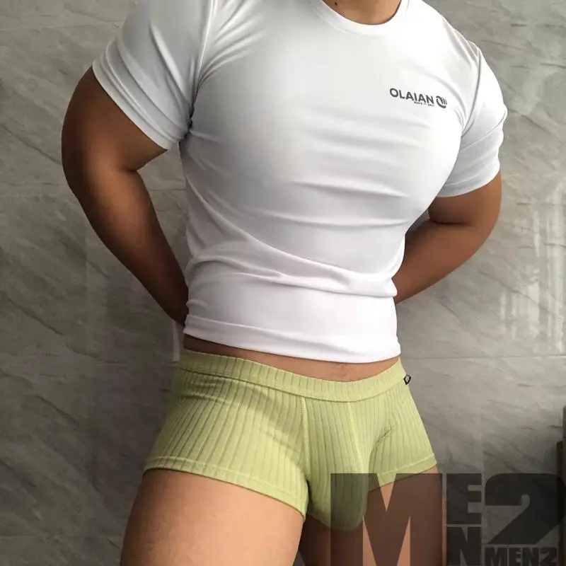 Classic Menswear Ribbed Boxer Briefs, Men's Soft Cotton Low-Rise Underwear with U Pouch for Casual and Trouser Wear