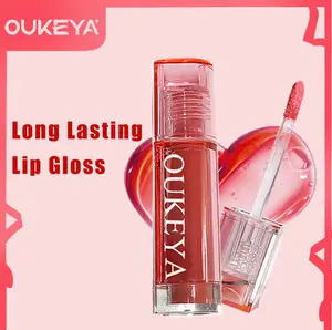 OUKEYA Lip Gloss-Long Lasting Moisture Airy Glossy Lip Tint, Comfortable Wear Universal Full Pigmented Glossy Lipstick In 6 Shades, Lip Gloss