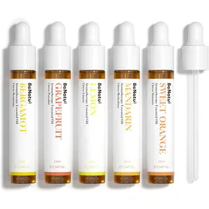 Citrus Essential Oil Set for Diffuser, Natural Fruity Fragrance Blends Gift for Home, Fresh Scent Aromatherapy Oils (Lemon, Sweet Orange, Grapefruit, Bergamot, Mandarin) 5 Packs