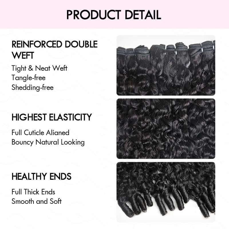 QVR Burmese Curly Hair Bundle With Spiral curls Double Drawn Virgin Human Hair Weave