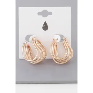Triple Shiny Wire Wrap Around Hoop Earrings Silver