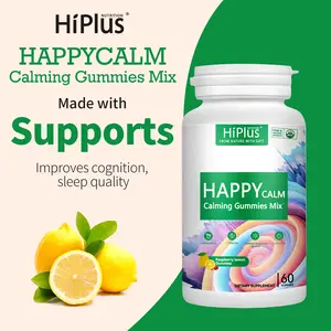 HiPlus Happycalm-Calming Raspberry lemon Gummies Mix with KSM-66 Ashwagandha, Vitamin D3, Magnesium & L-Theanine-Supports Cortisol Balance, Mood &Sleep,lmproved sleep quality,Minor tensionrelief, without drowsiness -60 Gummies stress balance