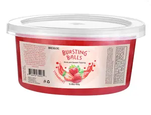 Strawberry Boba Pearls, Strawberry Popping Boba Bursting Boba, Strawberry Bubble Tapioca Pearls For Bubble Tea 1 Pound (Strawberry, 1 LB Pack of 1)