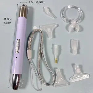 USB Rechargeable 5D Diamond Arts Colorful Painting Pen Set with LED Light, Square & Round Bead Applicator, Plastic DIY Craft Kit for Adults