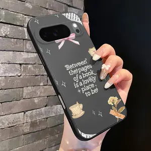 Rounded Edge Phone Case for Google Pixel 10 9 XL 8 7 Pro A Bookish Reverie Pattern Anti-Scratch Shockproof Soft Liquid Silicone Protective Cover Smartphone Casing