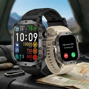 Men's Smartwatch Bluetooth Calling IP68 Waterproof Fitness Tracker, Outdoor Sports Hiking Running Cycling Wearable Device with 100+ Modes, Metal Dial Heart Rate Blood Oxygen Sleep Monitor for Daily Business Casual Use