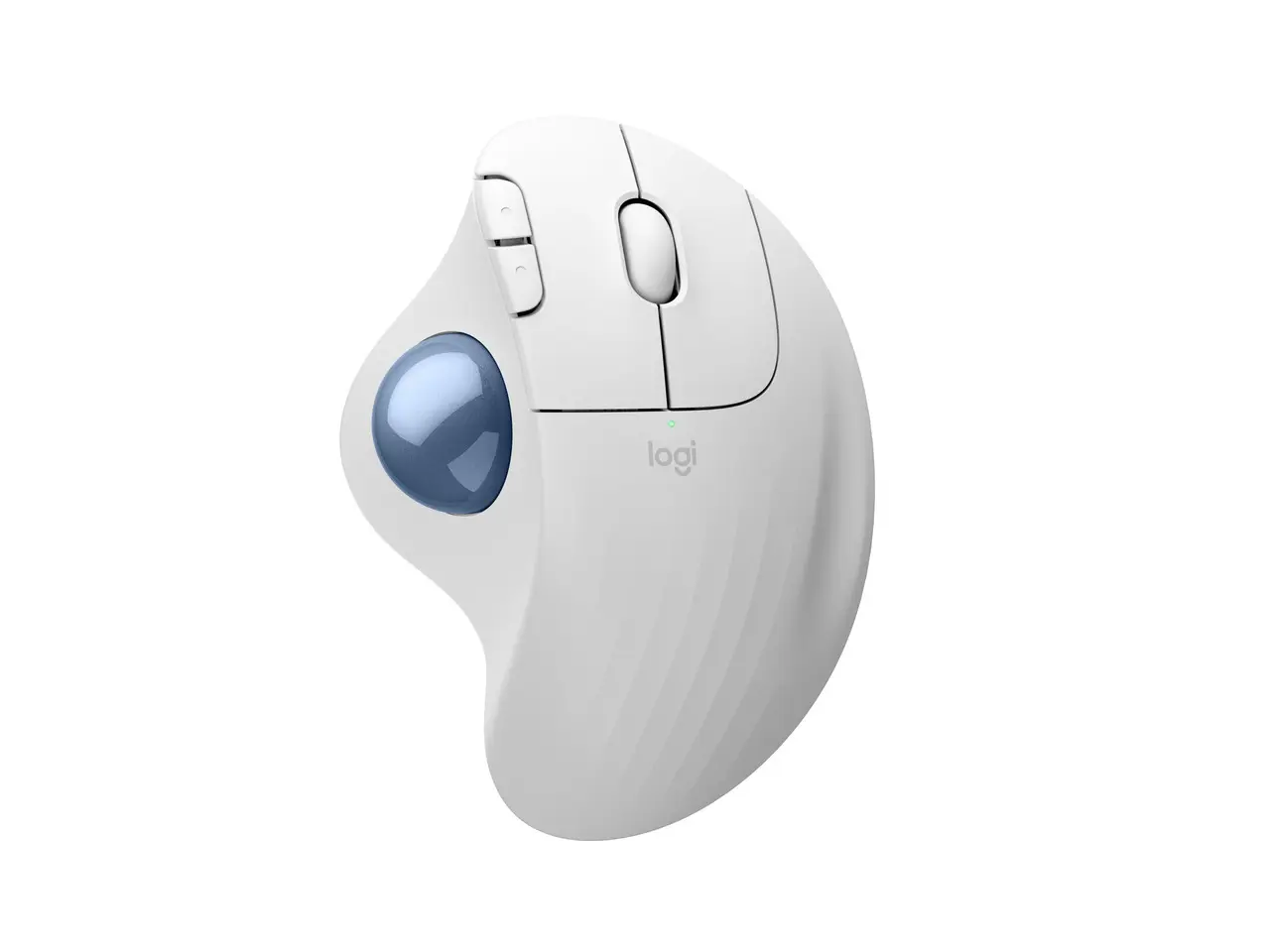 Logitech Ergo M575S Wireless Bluetooth Trackball Mouse, Easy thumb control, precise and smooth tracking, Bluetooth and includes Logi Bolt USB receiver, PC Mac compatible, Off-White Blue Ball