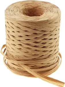 Raffia Paper Craft Ribbon Packing Paper Twine, 1/4 Inch by 218 Yards (Kraft