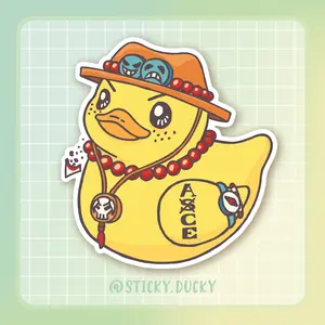 Ace Ducky Vinyl Sticker - One Piece Original Vinyl Material, Collectible Design, Kawaii Stickers