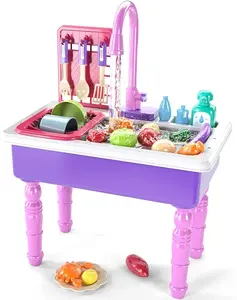 Pretend Play Kitchen Sink Toys, Dishwasher Play Set with Circulating Water, Play Food & Tableware Accessories,Chrismas Gifts,Brithday Gifts,Summer Holiday Gift