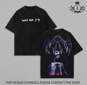 The Binding of Isaac “Who Am I” Apparel | Vintage Washed T-Shirt & Hoodie | Oversized Unisex Heavyweight Cotton | Dark Indie Game Graphic | Retro Casual Streetwear Menswear