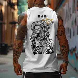 Anime 90s Graphic Sleeveless Tank Tops Men Vest Streetwear Outfits Men Vacation Outfits Sleeveless Shirt