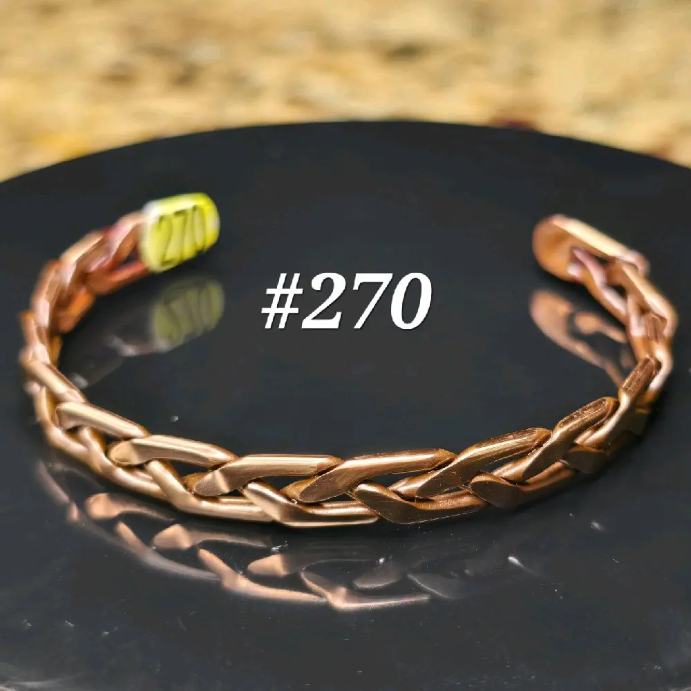 #270 Pure Copper 5 1/2" x 1/4" Cuff Bracelet Handmade Artisan Jewelry Unisex Gift Ready Open Cuff Design Comfortable Daily Wear