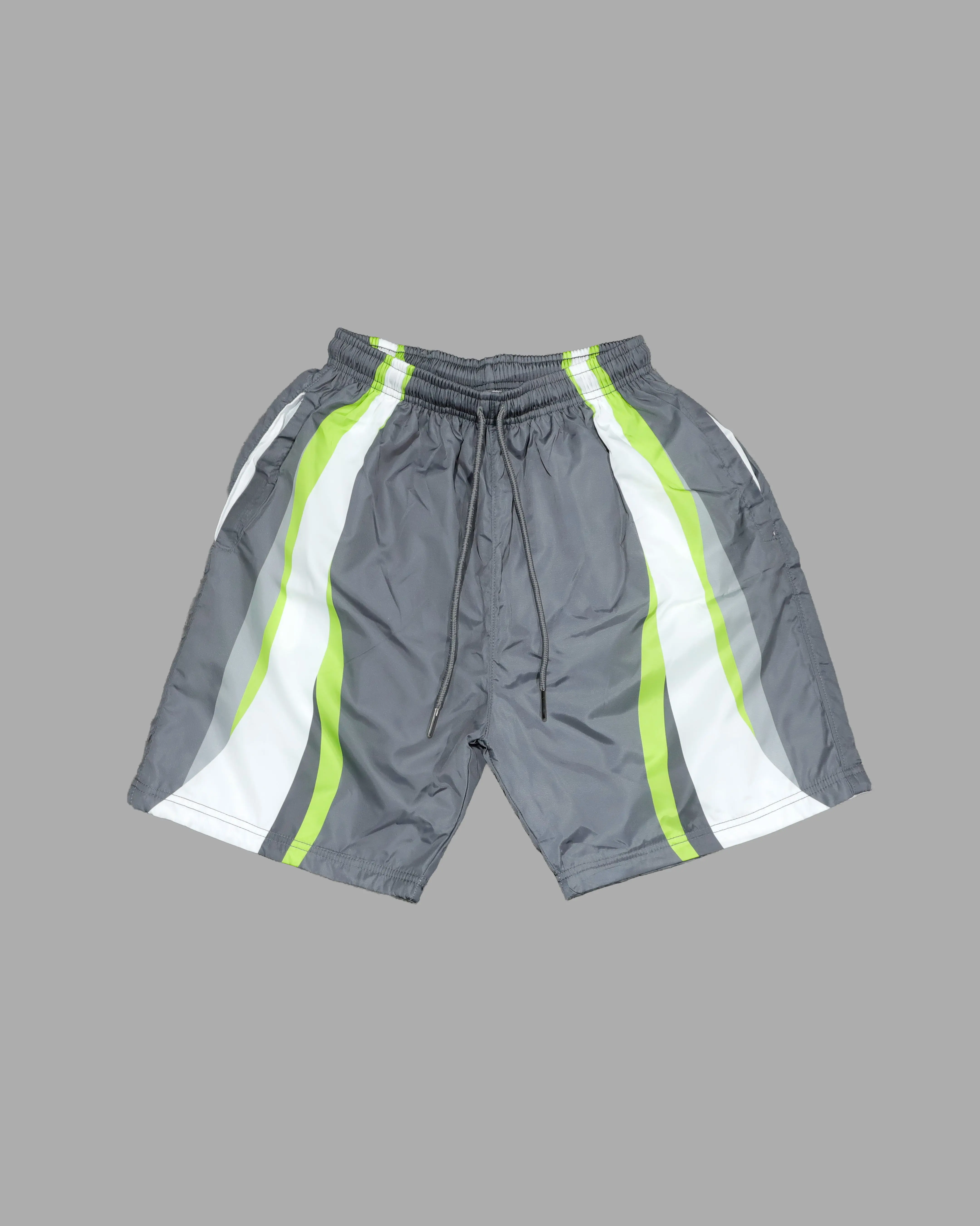 Men’s Gray Colorblock Windbreaker Shorts