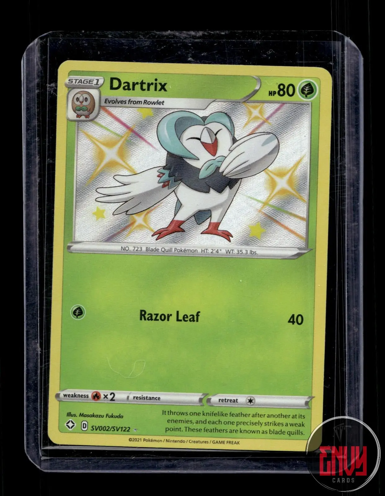 Dartrix Near Mint SV002/SV122 Shiny Rare Shining Fates Shiny Vault Pokemon Holo