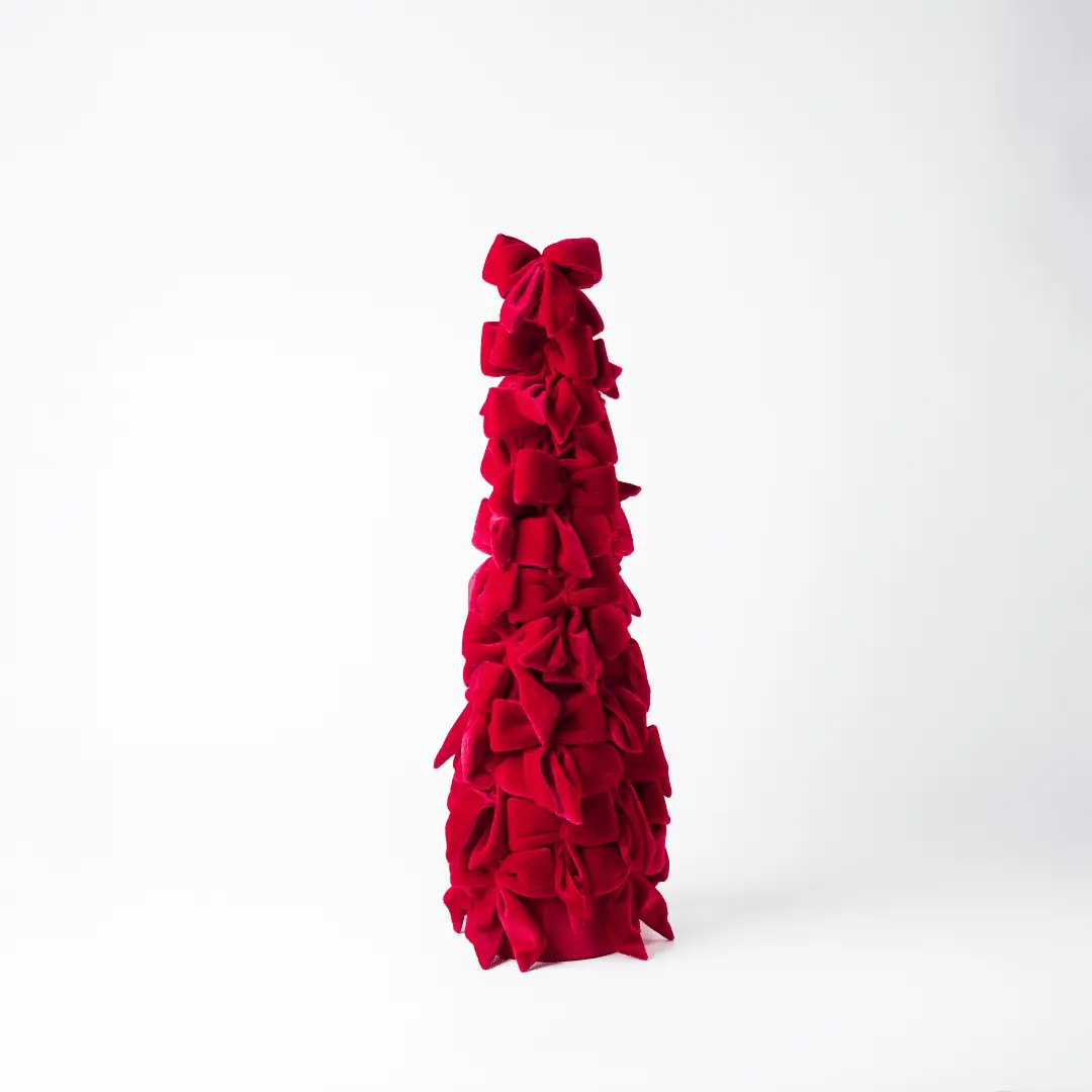 Burgundy Velvet Bow Christmas Tree