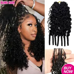 Burmese Curly Crochet Human Hair Knotless Pre-Separated Natural Black Kinky Curly Feather Crochet Hair Extensions For Braiding summervibes